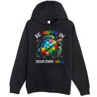 Puzzle Turtle Be Happy In Your Own Shell Autism Awareness Premium Pullover Hoodie