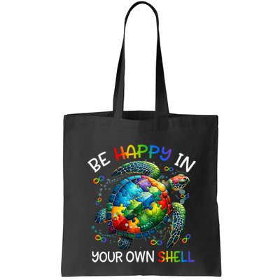 Puzzle Turtle Be Happy In Your Own Shell Autism Awareness Bag