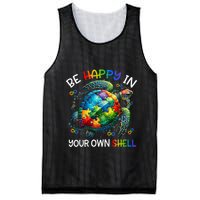 Puzzle Turtle Be Happy In Your Own Shell Autism Awareness Mesh Reversible Basketball Jersey Tank
