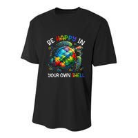 Puzzle Turtle Be Happy In Your Own Shell Autism Awareness Youth Performance Sprint T-Shirt