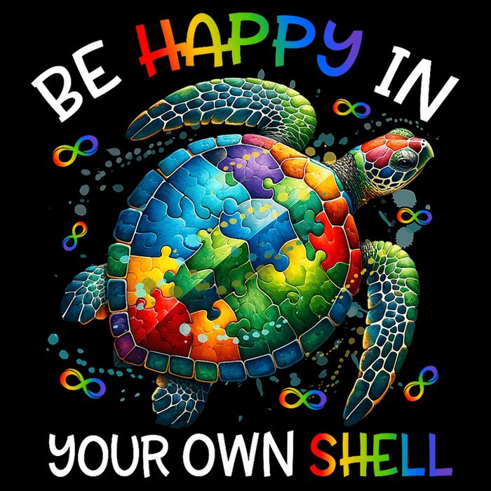 Puzzle Turtle Be Happy In Your Own Shell Autism Awareness Poster