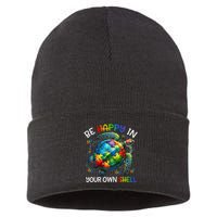 Puzzle Turtle Be Happy In Your Own Shell Autism Awareness Sustainable Knit Beanie
