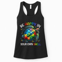 Puzzle Turtle Be Happy In Your Own Shell Autism Awareness Womens Tank Top