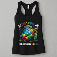 Puzzle Turtle Be Happy In Your Own Shell Autism Awareness Womens Tank Top