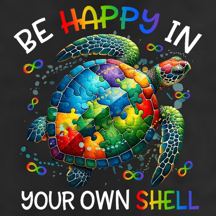 Puzzle Turtle Be Happy In Your Own Shell Autism Awareness Trucker Hat