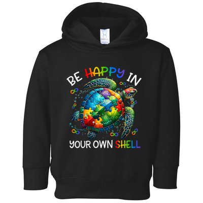 Puzzle Turtle Be Happy In Your Own Shell Autism Awareness Toddler Hoodie