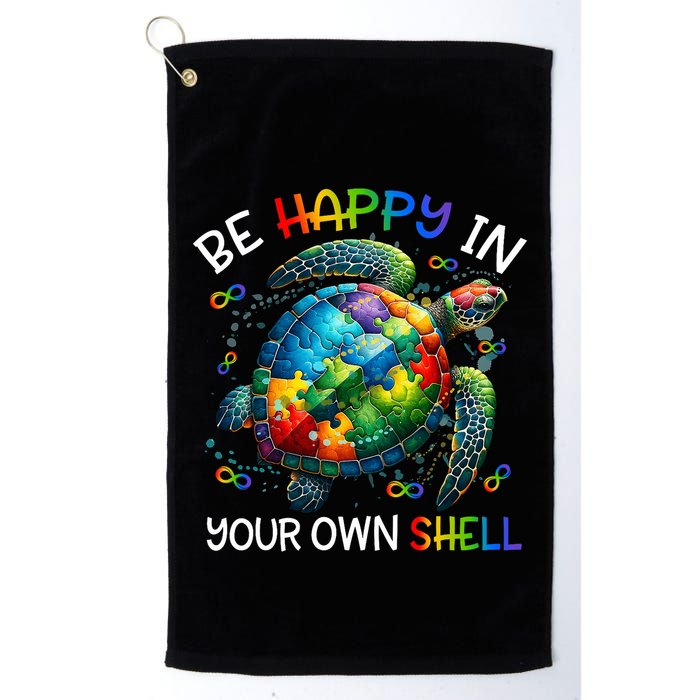 Puzzle Turtle Be Happy In Your Own Shell Autism Awareness Golf Towel