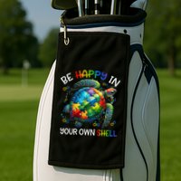 Puzzle Turtle Be Happy In Your Own Shell Autism Awareness Golf Towel