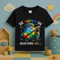 Puzzle Turtle Be Happy In Your Own Shell Autism Awareness Toddler T-Shirt