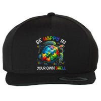 Puzzle Turtle Be Happy In Your Own Shell Autism Awareness Wool Snapback Cap