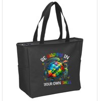 Puzzle Turtle Be Happy In Your Own Shell Autism Awareness Zip Tote Bag