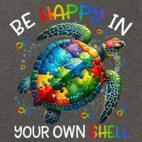 Puzzle Turtle Be Happy In Your Own Shell Autism Awareness Cotton Canvas Backpack