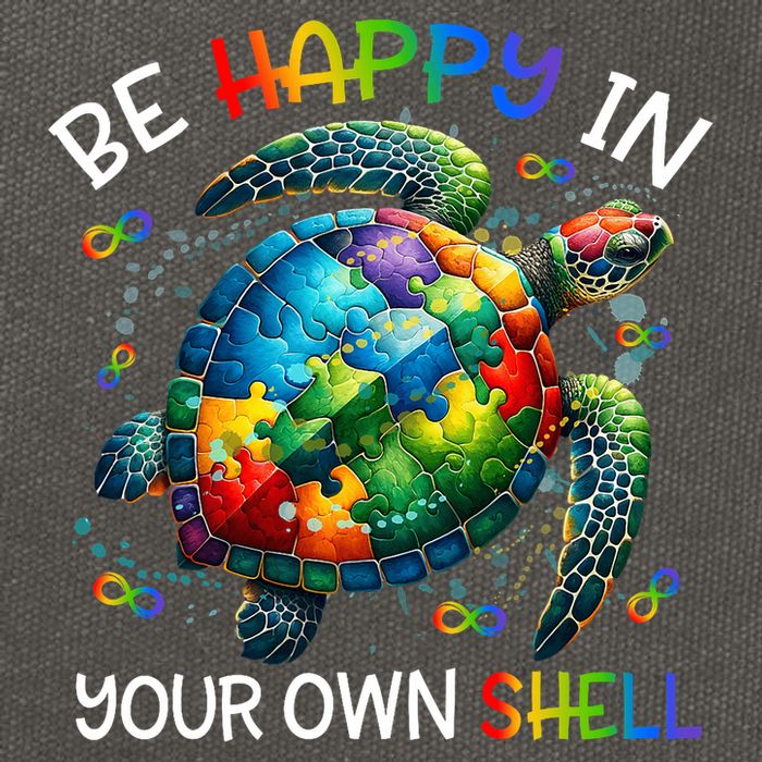 Puzzle Turtle Be Happy In Your Own Shell Autism Awareness Cotton Canvas Backpack