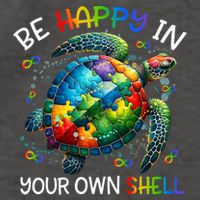 Puzzle Turtle Be Happy In Your Own Shell Autism Awareness Vector Backpack
