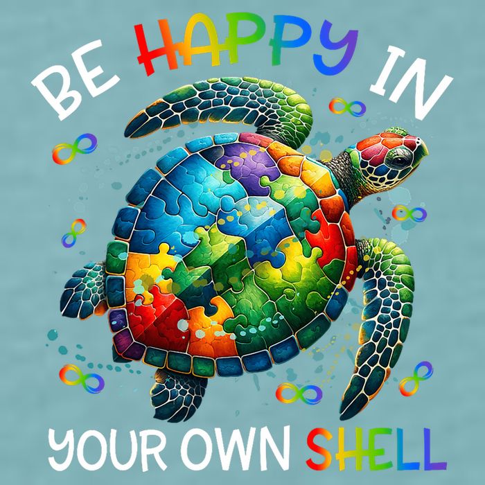 Puzzle Turtle Be Happy In Your Own Shell Autism Awareness Sueded Cloud Jersey T-Shirt