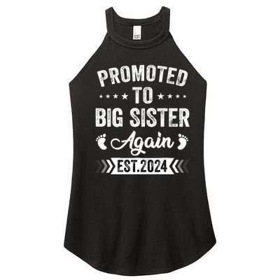 Promoted To Big Sister Again Est 2024 Announcement Women’s Perfect Tri Rocker Tank