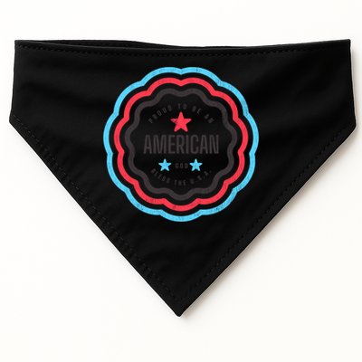 Proud To Be An American Patriotic Usa Gift USA-Made Doggie Bandana