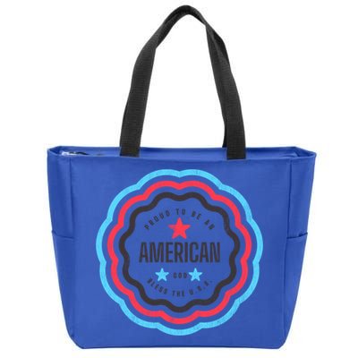 Proud To Be An American Patriotic Usa Gift Zip Tote Bag