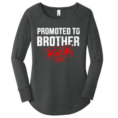 Promoted To Big Brother 2024 Again For New Baby Shower Women's Perfect Tri Tunic Long Sleeve Shirt