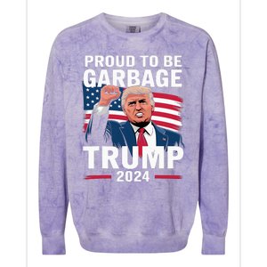 Proud To Be Garbage Trump 2024 Vote Trump Team Garbage Colorblast Crewneck Sweatshirt