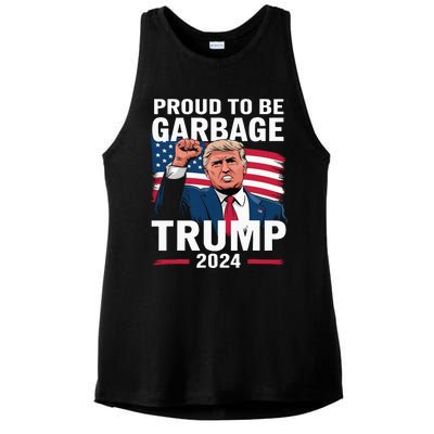 Proud To Be Garbage Trump 2024 Vote Trump Team Garbage Ladies PosiCharge Tri-Blend Wicking Tank