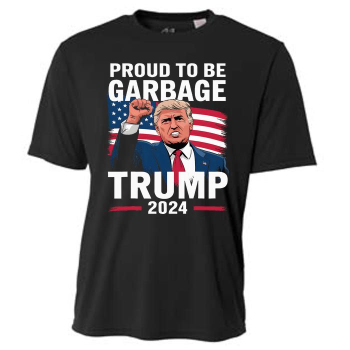 Proud To Be Garbage Trump 2024 Vote Trump Team Garbage Cooling Performance Crew T-Shirt