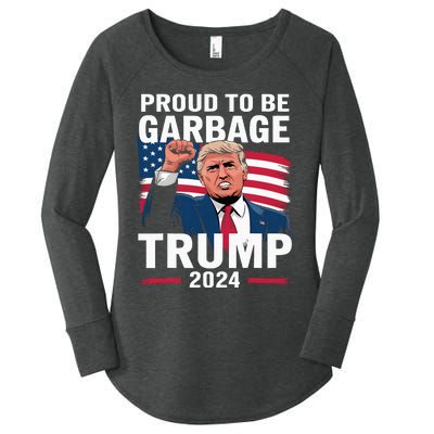 Proud To Be Garbage Trump 2024 Vote Trump Team Garbage Women's Perfect Tri Tunic Long Sleeve Shirt