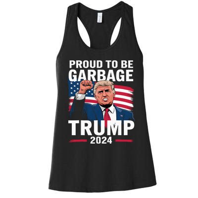 Proud To Be Garbage Trump 2024 Vote Trump Team Garbage Women's Racerback Tank