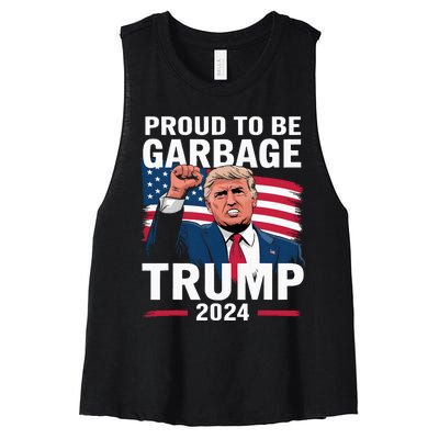 Proud To Be Garbage Trump 2024 Vote Trump Team Garbage Women's Racerback Cropped Tank