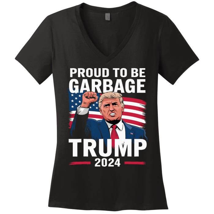 Proud To Be Garbage Trump 2024 Vote Trump Team Garbage Women's V-Neck T-Shirt