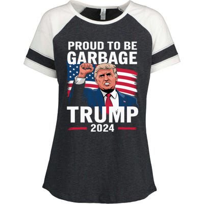 Proud To Be Garbage Trump 2024 Vote Trump Team Garbage Enza Ladies Jersey Colorblock Tee