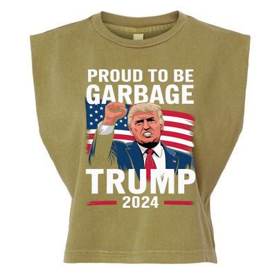 Proud To Be Garbage Trump 2024 Vote Trump Team Garbage Garment-Dyed Women's Muscle Tee