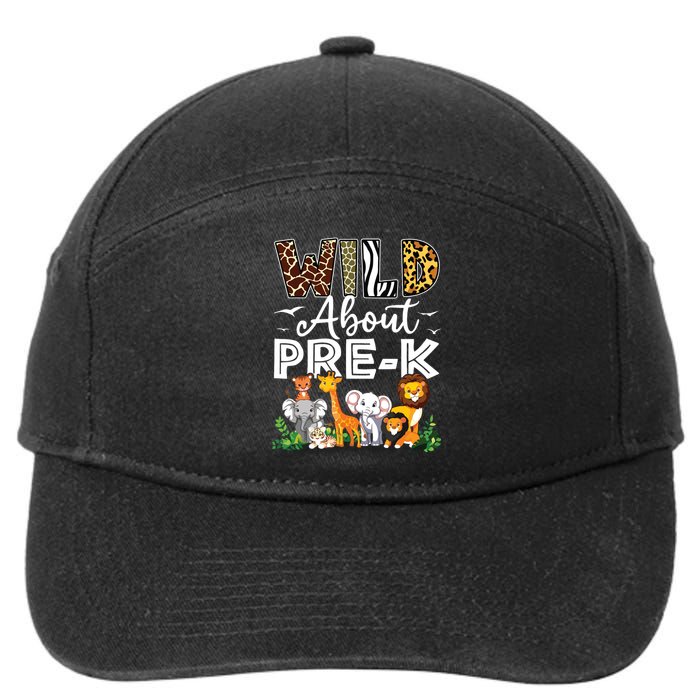 Prek Teacher Back To School Wild About Prek 7-Panel Snapback Hat