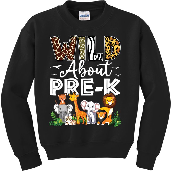 Prek Teacher Back To School Wild About Prek Kids Sweatshirt