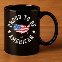 Proud To Be An American Cute Gift 11oz C Handle Ceramic Mug