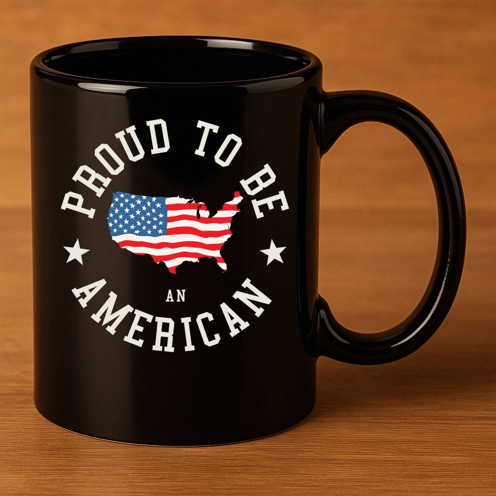 Proud To Be An American Cute Gift 11oz C Handle Ceramic Mug