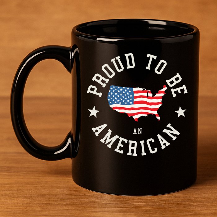 Proud To Be An American Cute Gift 11oz C Handle Ceramic Mug
