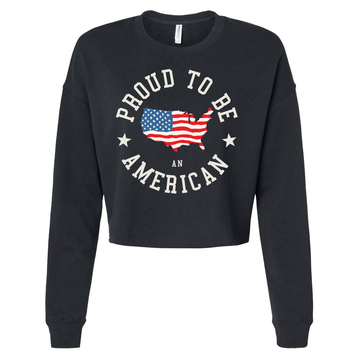 Proud To Be An American Cute Gift Cropped Pullover Crew