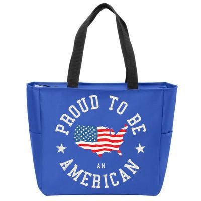Proud To Be An American Cute Gift Zip Tote Bag
