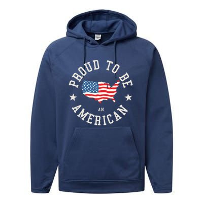 Proud To Be An American Cute Gift Performance Fleece Hoodie