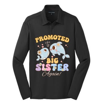 Promoted To Be Big Sister Again 2025 Cute Sis Gift Silk Touch Performance Long Sleeve Polo