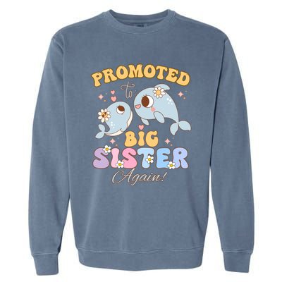 Promoted To Be Big Sister Again 2025 Cute Sis Gift Garment-Dyed Sweatshirt