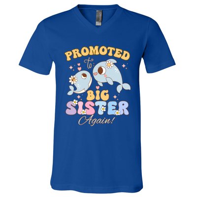 Promoted To Be Big Sister Again 2025 Cute Sis Gift V-Neck T-Shirt