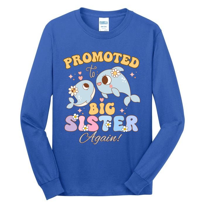 Promoted To Be Big Sister Again 2025 Cute Sis Gift Tall Long Sleeve T-Shirt