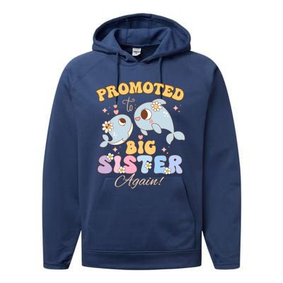 Promoted To Be Big Sister Again 2025 Cute Sis Gift Performance Fleece Hoodie