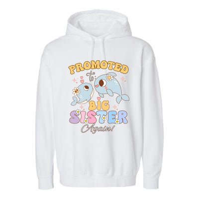 Promoted To Be Big Sister Again 2025 Cute Sis Gift Garment-Dyed Fleece Hoodie