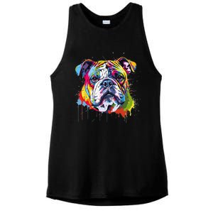 Proud To Be A Bulldog Lover Ladies PosiCharge Tri-Blend Wicking Tank