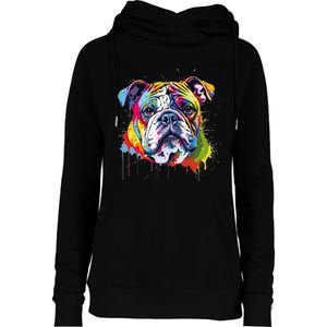 Proud To Be A Bulldog Lover Womens Funnel Neck Pullover Hood