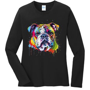 Proud To Be A Bulldog Lover Ladies Long Sleeve Shirt