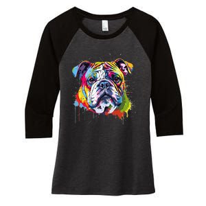 Proud To Be A Bulldog Lover Women's Tri-Blend 3/4-Sleeve Raglan Shirt